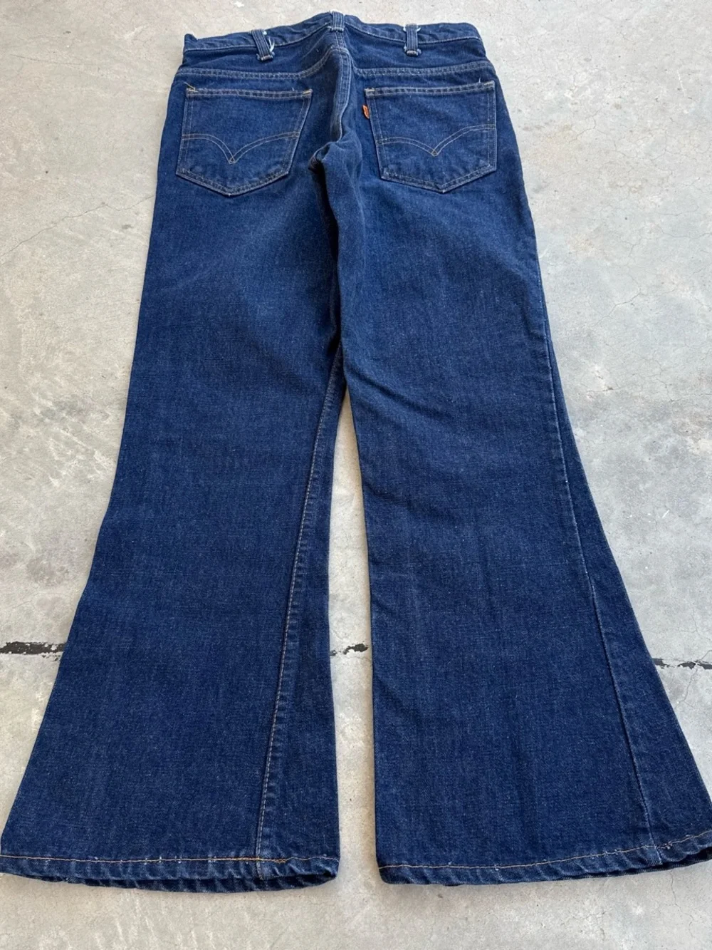 Vintage Levi’s Orange Tab Mens Flare Bell Bottom Jeans Dark Wash